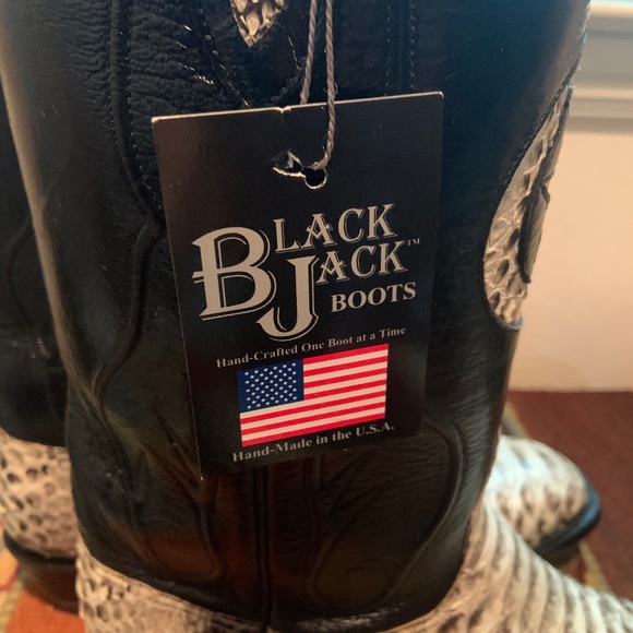 Men's Black Jack Python Cowboy Boots Size 11 D - Picture 8 of 9